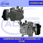 COMPRESOR MAZDA 3-6 2007/2008 PANASONIC REF CO2022140