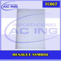 FILTRO DE CABINA RENAULT SYMBOL REF FC067
