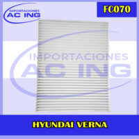 FILTRO DE CABINA HYUNDAI VERNA REF FC070