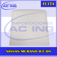 FILTRO DE CABINA NISSAN MURANO 03 08 REF FC174