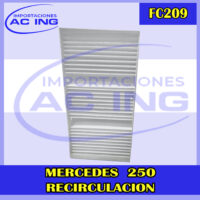 FILTRO DE CABINA MERCEDES 250 RECIRCULACION REF FC209