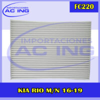 FILTRO DE CABINA KIA RIO M/N 16-19 REF FC220