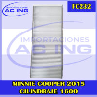 FILTRO DE CABINA MINI COOPER REF FC232