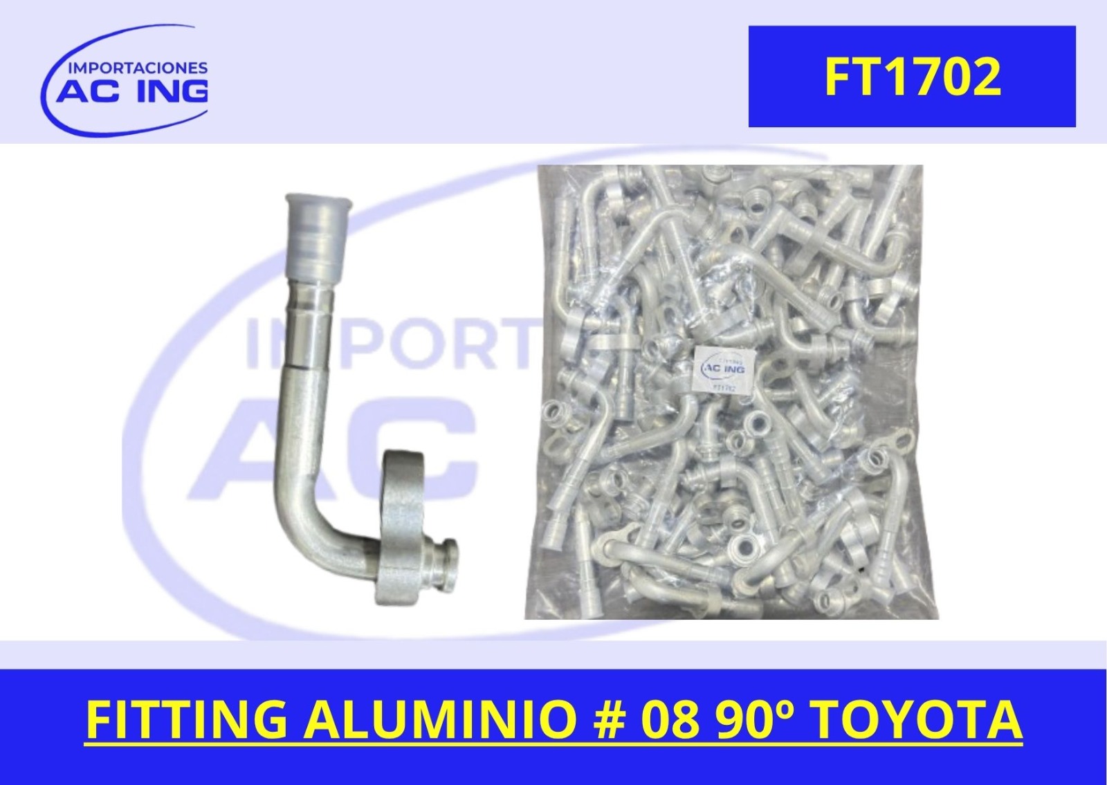 FITTING ALUMINIO # 08 90º TOYOTA REF FT1702