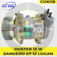COMPRESOR RENAULT DUSTER 13 15 SANDERO 07 12 LOGAN REF CO6118