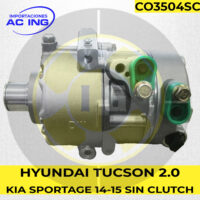 COMPRESOR HYUNDAI TUCSON 2.0 KIA SPORTAGE 14-15 SIN CLUTCH REF CO3504SC