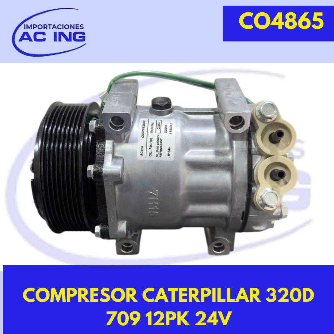 COMPRESOR CATERPILLAR 320D 709 12PK 24V REF CO4865