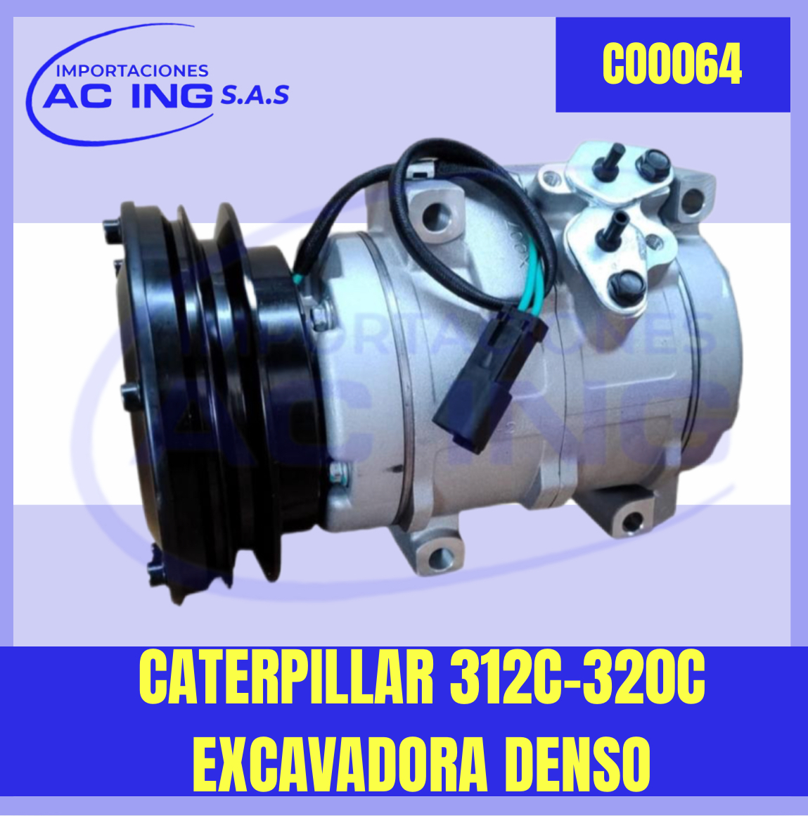 COMPRESOR CATERPILLAR 312C-320C EXCAVADORA 1A 24V REF CO0064