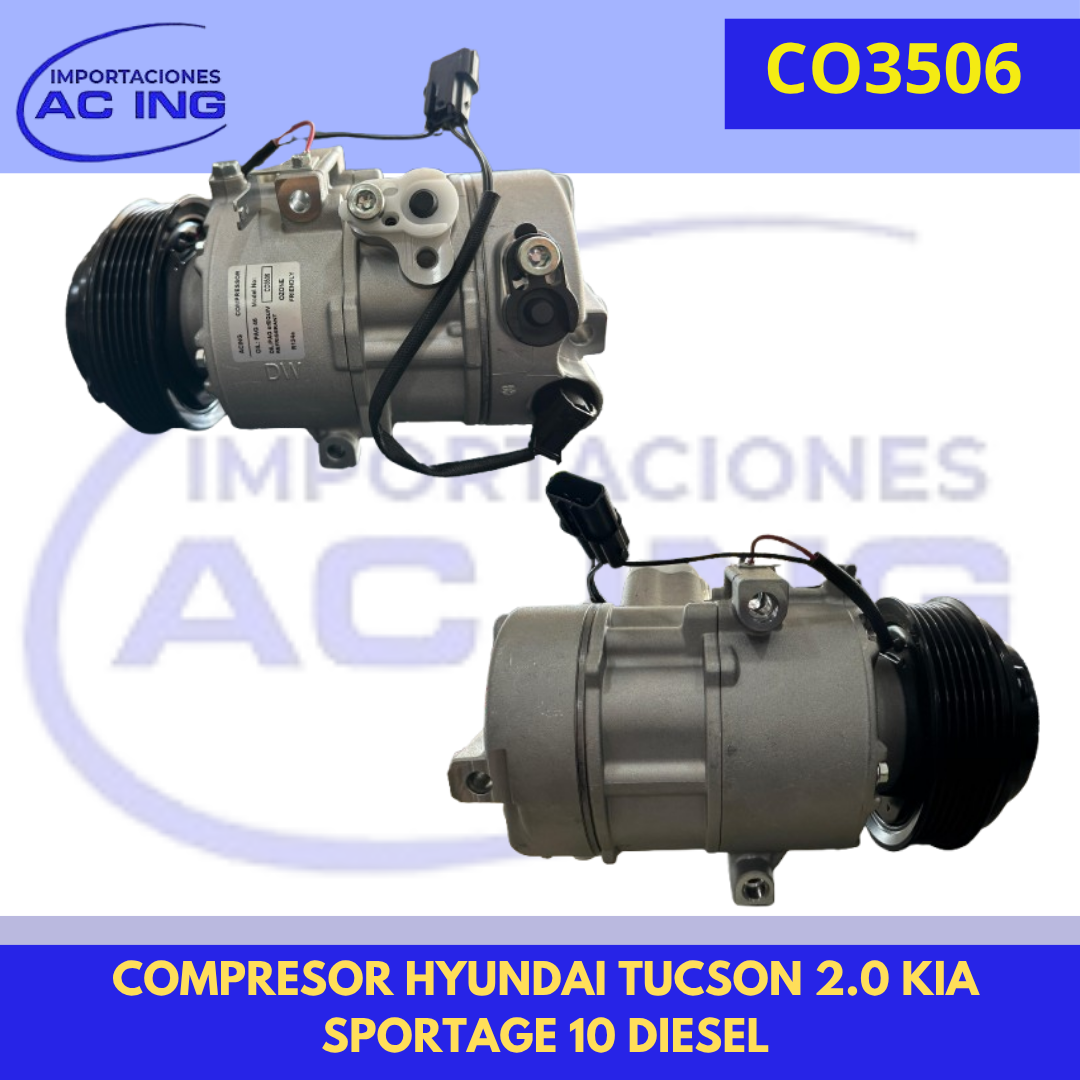 COMPRESOR HYUNDAI TUCSON 2.0 KIA SPORTAGE 10 DIESEL REF CO3506