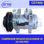 COMPRESOR HITACHI EXCAVADOR 1A 24 VOLTIOS REF CO7406