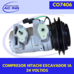 COMPRESOR HITACHI EXCAVADOR 1A 24 VOLTIOS REF CO7406