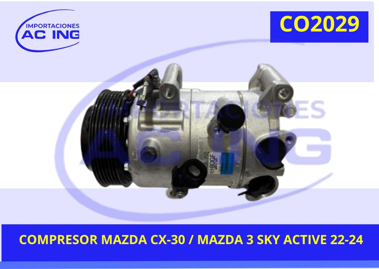 COMPRESOR MAZDA3 SKY ACTIV CX-30 2022 2024 REF CO2029