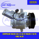 COMPRESOR MAZDA CX3 2.0 16/22 MAZDA 2 16/20 YARIS 16/20 REF CO2028
