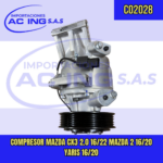 COMPRESOR MAZDA CX3 2.0 16/22 MAZDA 2 16/20 YARIS 16/20 REF CO2028