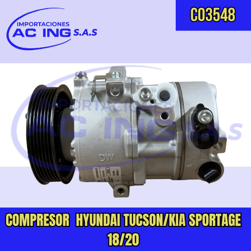 COMPRESOR  HYUNDAI TUCSON/KIA SPORTAGE 18/20 REF CO3548